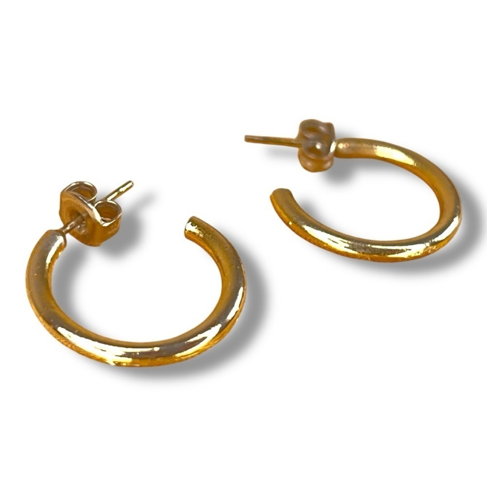 Classic Gold Hoop Earrings Small Elegant Post Back